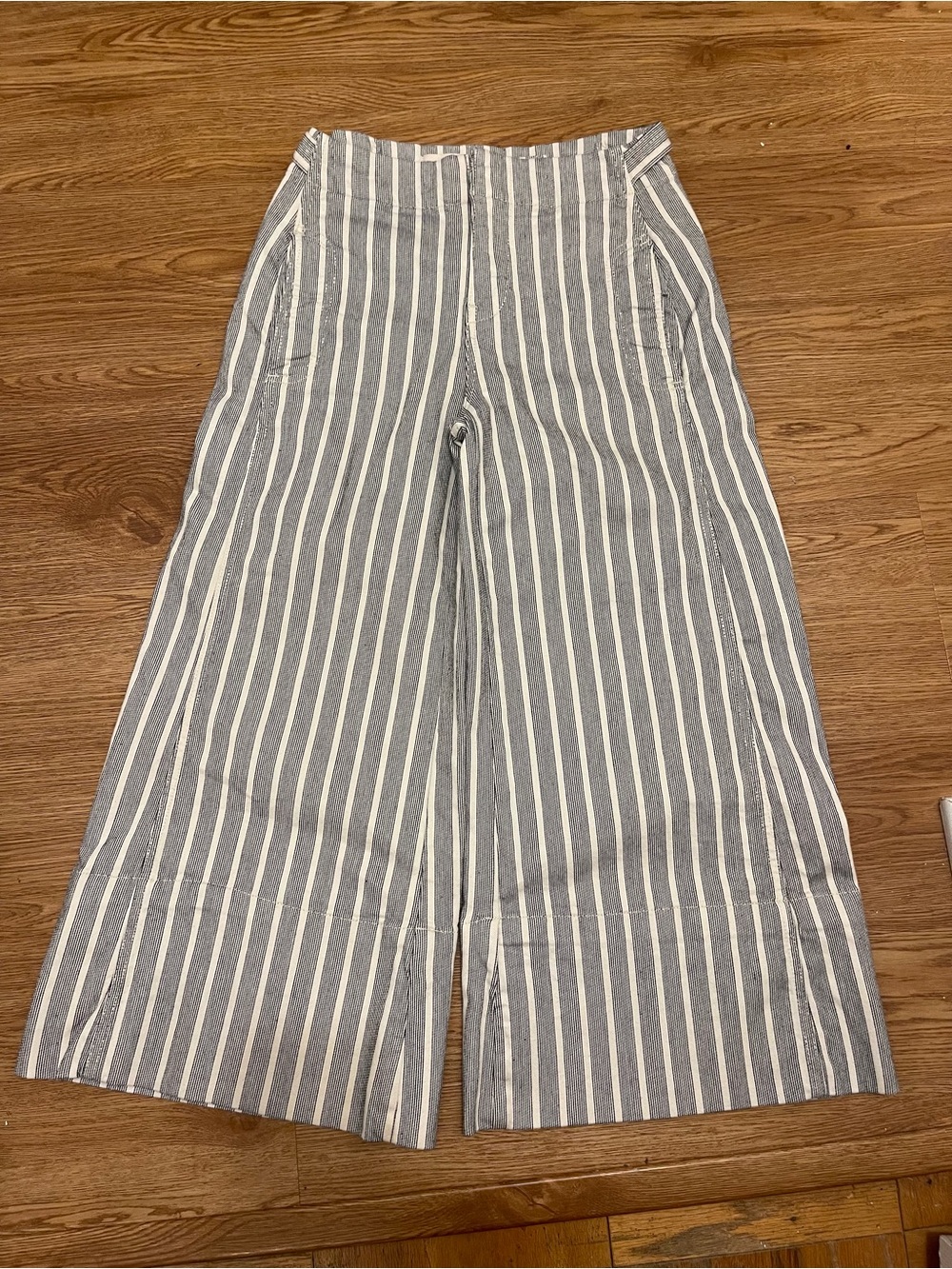 Pilcro Striped Wide Leg Pants Size 25 | Blue & Ivory